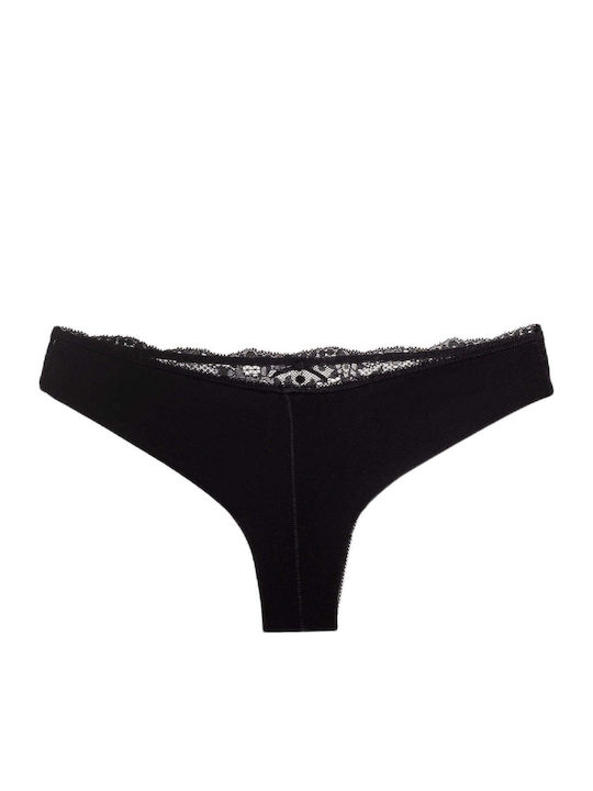 Damen Brasilien Nahtlos mit Spitze Black
