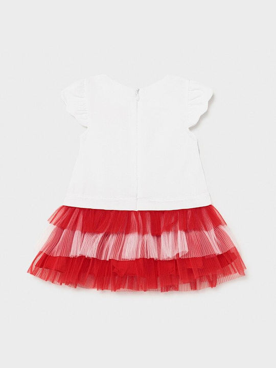 Mayoral Kids Dress White-red