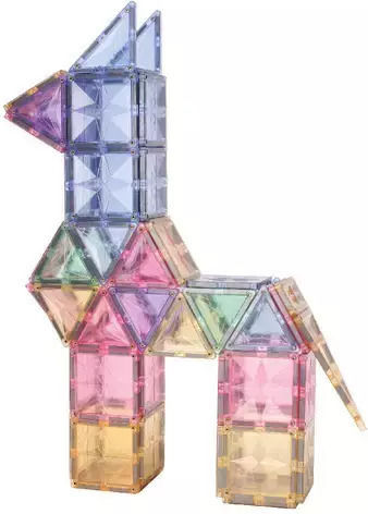 Cleverclixx Magnetisches Spielzeug Bau- und Konstruktionsspielzeug Mega Creative Pack Pastell für Kinder ab 3 Jahren