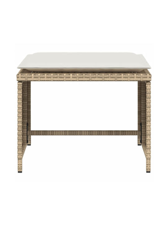 Fotoliu de exterior Rattan Bej cu pernă 50x50x36cm