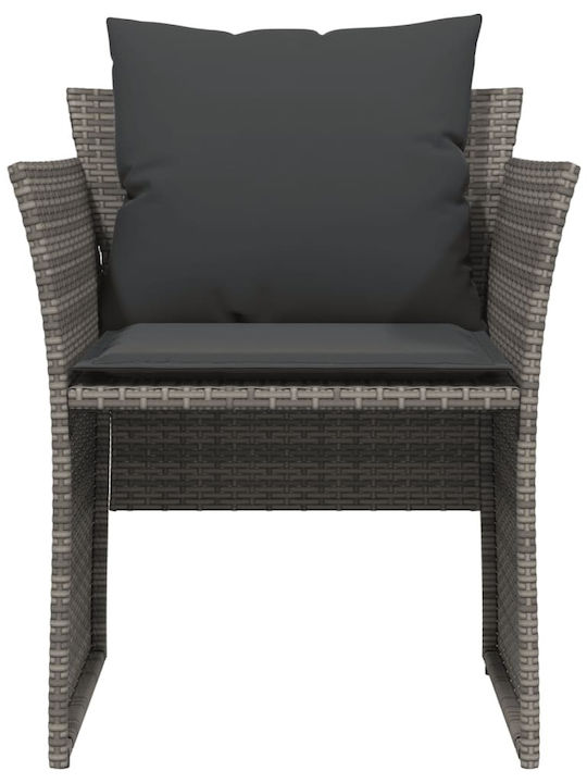 Fotoliu de exterior Rattan Gri cu pernă 50x50x36cm