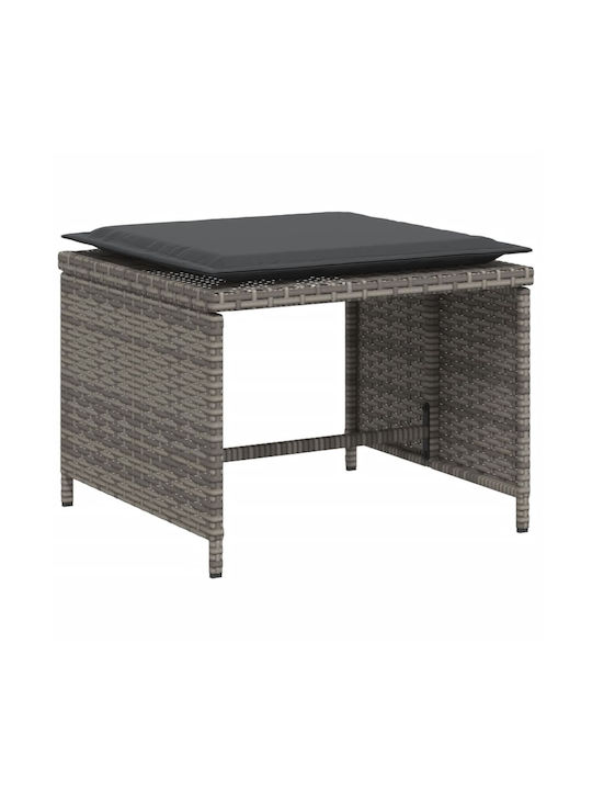 Fotoliu de exterior Rattan Gri cu pernă 50x50x36cm