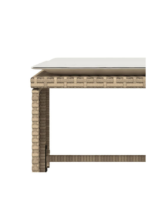Fotoliu de exterior Rattan Bej cu pernă 50x50x36cm