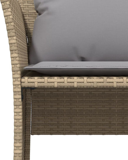 Outdoor-Sessel Rattan Beige mit Kissen 50x50x36εκ.