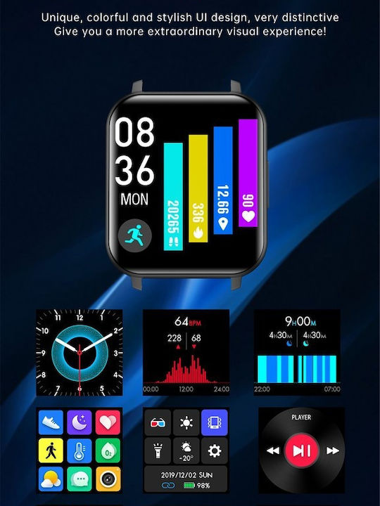 T500 Plus Smartwatch με Παλμογράφο (Pink)
