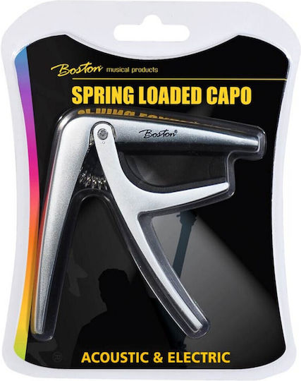 Boston Metallic Trigger Capo for Electric Guitar Silver