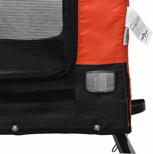 vidaXL Dog Carrying Orange Bicycle Trailer for 45kg Pets L125xW66xH63cm