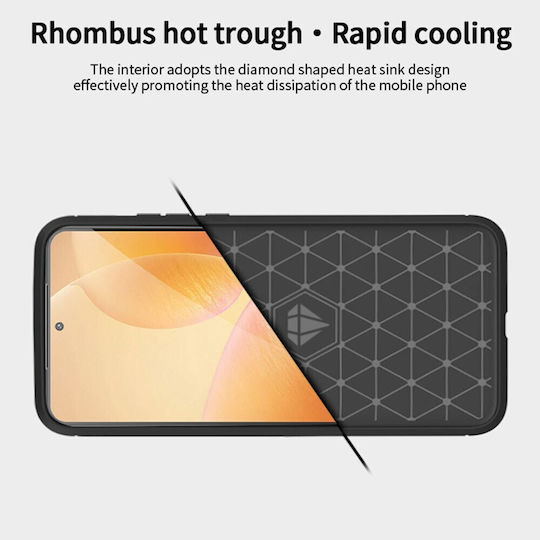 Mofi Brushed Carbon Umschlag Rückseite Silikon Rot (Xiaomi Poco F6 Pro 5G)