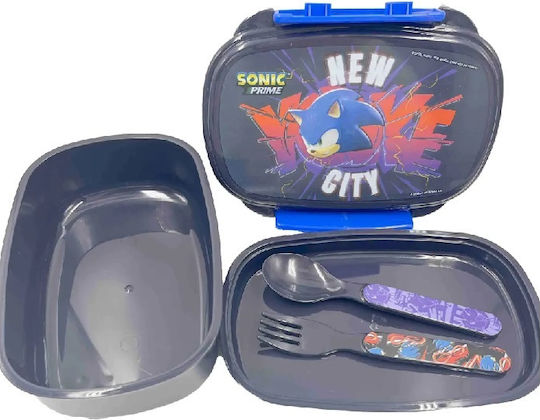 Gim Sonic Prime Plastik Kinder Lebensmittelbehälter Sonic Schwarz 17.5 x 12.5 x 6cm
