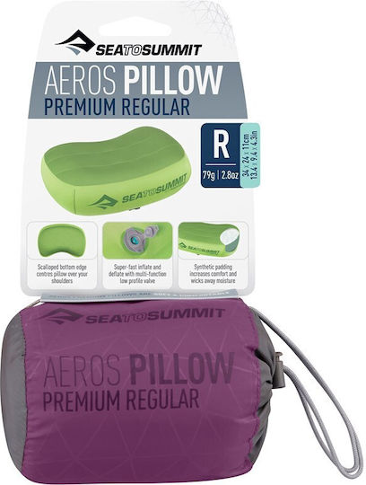 Sea to Summit Premium Regular Inflatable Camping Pillow Purple 42x34cm