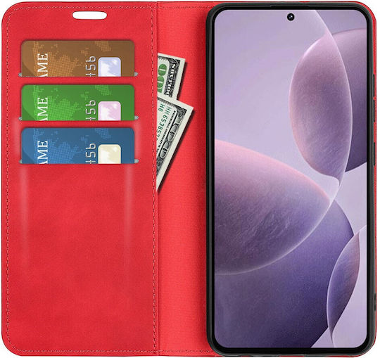 Retro Magnetic Book Κόκκινο (Xiaomi Poco F6 Pro 5G)