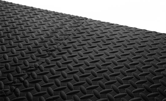 MegaFitness Δάπεδα Παζλ Γυμναστηρίου Μαύρα 60x60x1.2cm 4τμχ
