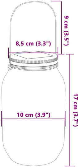 vidaXL Σετ 12 Κρεμαστά Ηλιακά Φωτιστικά Θερμό Λευκό με Φωτοκύτταρο IP65 10x10x26εκ.