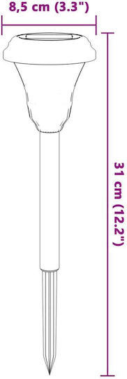 vidaXL Σετ 12 Ηλιακά Φωτιστικά με Φωτοκύτταρο IP44 8.5x31εκ.
