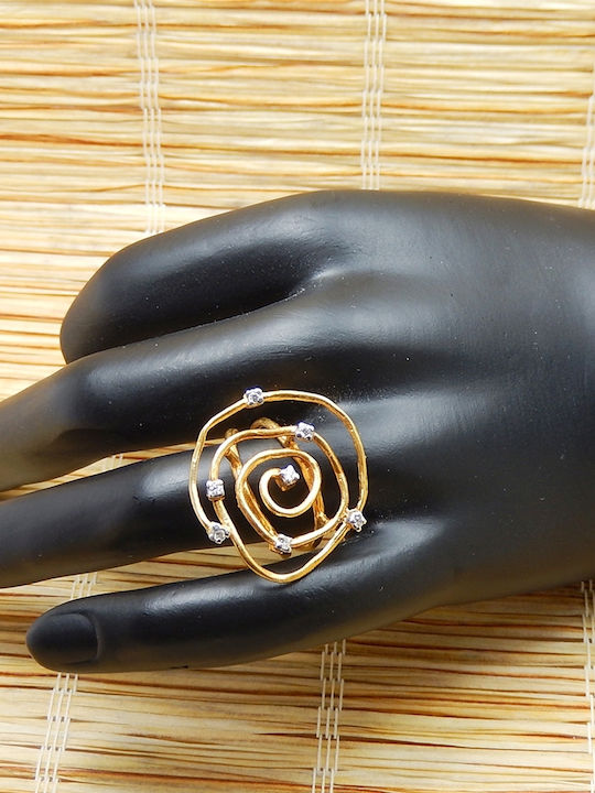 Polytimo Дамски Пръстен с Циркони от Злато 14K
