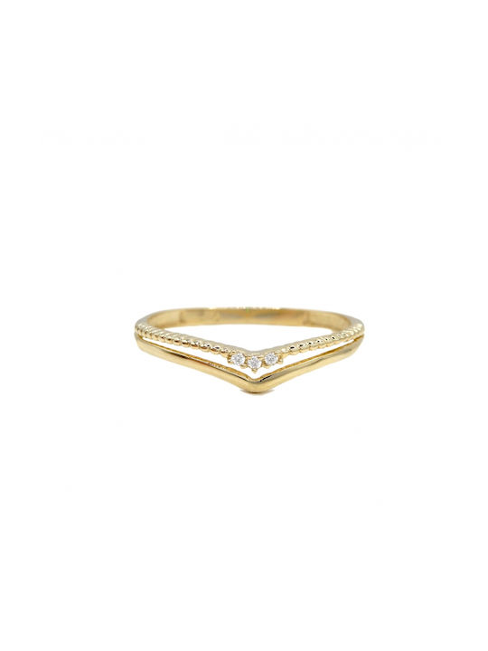 Sof.Istico Women's Gold Spinner Ring with Zircon 14K