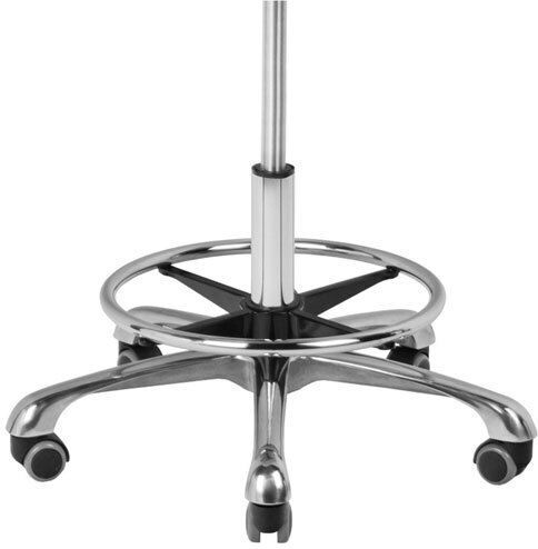 Salon Stools Τροχήλατο Σκαμπό με Πλάτη Λευκό
