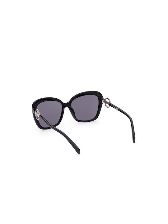 Emilio Pucci Damen Sonnenbrille mit Schwarz Gestell und Gray Linse EP0165 01A