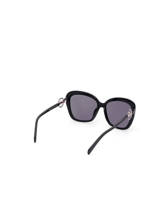 Emilio Pucci Damen Sonnenbrille mit Schwarz Gestell und Gray Linse EP0165 01A