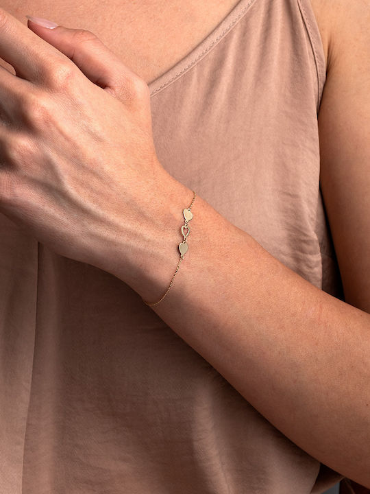 George Art Jewels Дамско Гривна с дизайн Сърце от Злато 14K
