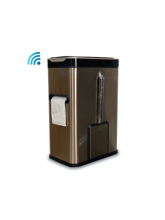 Green City International Metallic Toilet Brush and Basket Set 7lt Bronze