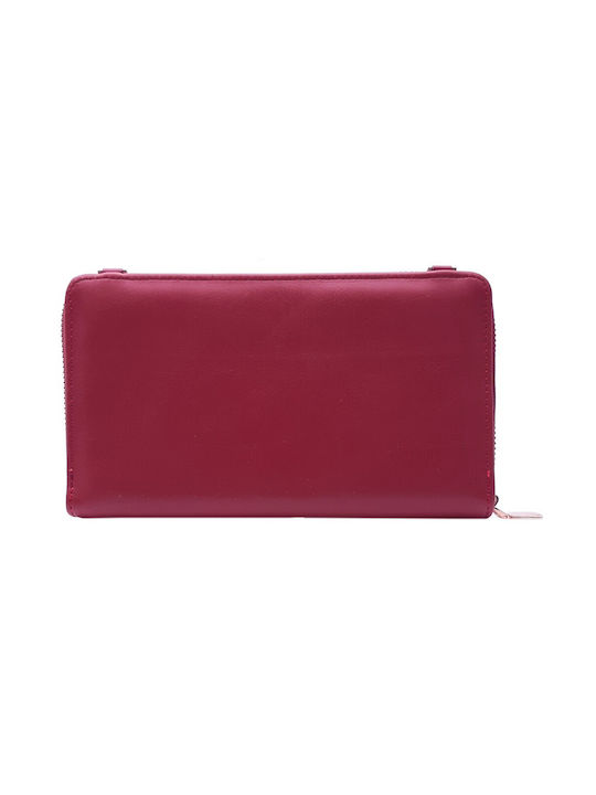 Burgundy Wallet with Detachable Strap