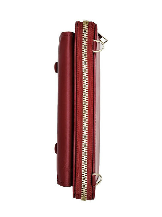 Burgundy Wallet with Detachable Strap