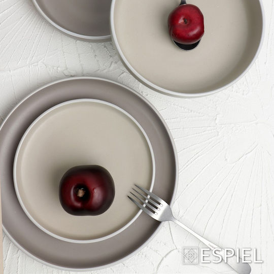 Espiel Mood Πιάτο Ρηχό Κεραμικό Μπεζ με Διάμετρο 27.3cm