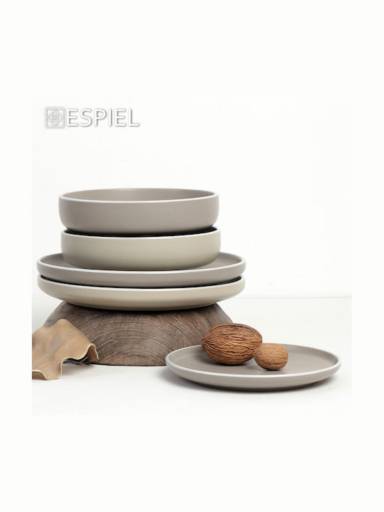Espiel Mood Plate Shallow Ceramic Gray with Diameter 27.3cm