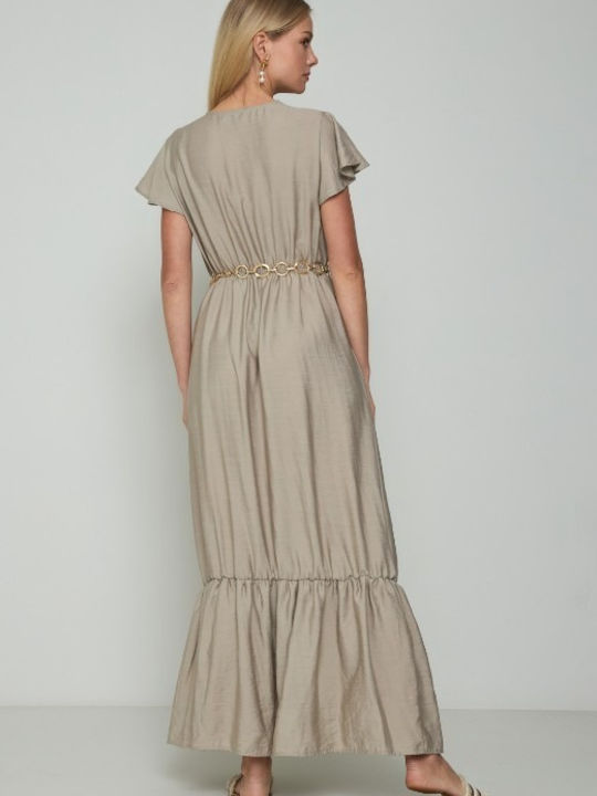 Summer Maxi Dress Wrap Grey