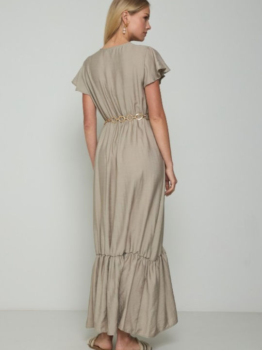 Summer Maxi Dress Wrap Grey