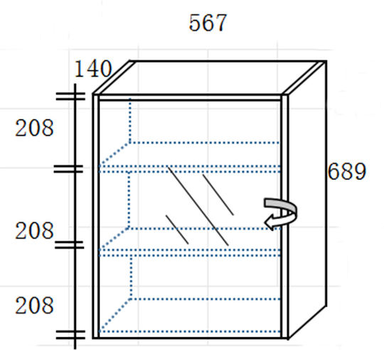 Martin Καθρέπτης Μπάνιου από Plywood με Ράφι & Ντουλάπι 60x70cm Καφέ