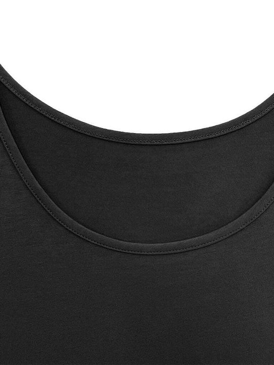 Ustyle pentru Femei Bluză din Bumbac Fără mâneci Neagră