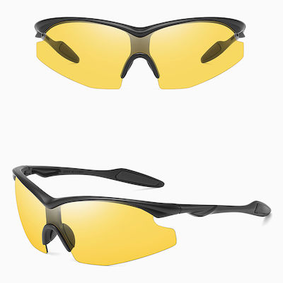 Cycling Glasses with Black Frame & Multicolour Lenses