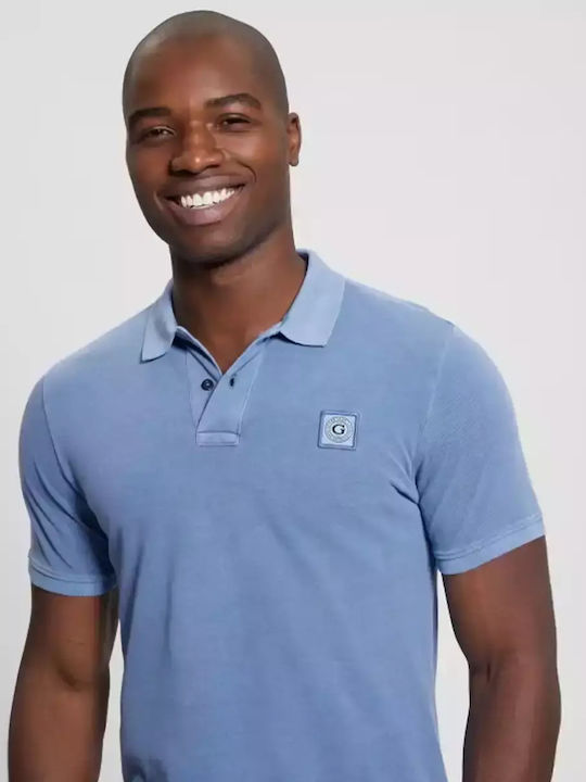 Guess Men's Blouse Polo Light Blue