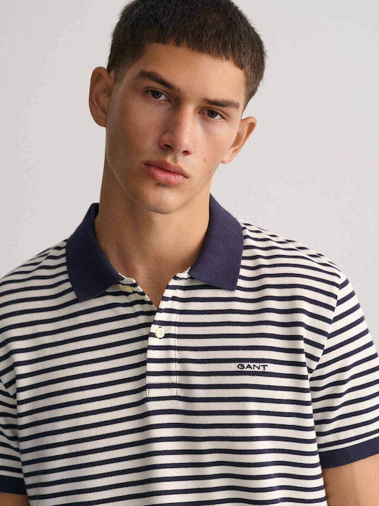 Gant Ανδρική Μπλούζα Κοντομάνικη Polo Navy Μπλε