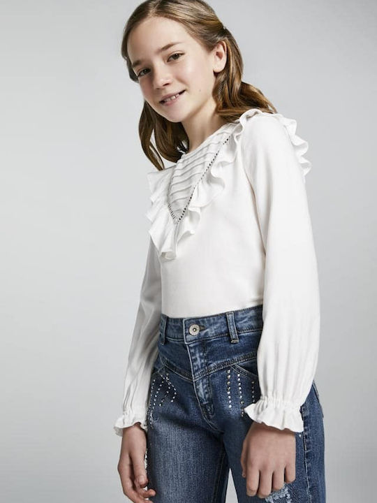 Mayoral Kids Blouse Long Sleeve White