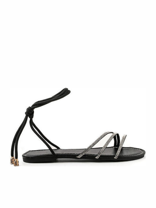 Flache Sandalen für Damen in Schwarz Farbe