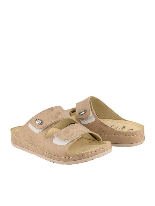 Women's Flat Sandals Anatomic in Beige Color