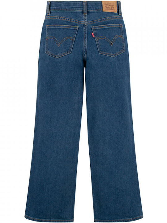 High Waist Women's Jean Trousers in Loose Fit Dark Blue