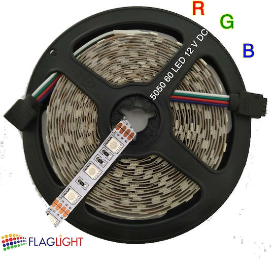 Bandă LED 220V RGB Lumină 5m Tip SMD5050 cu Sursă de alimentare