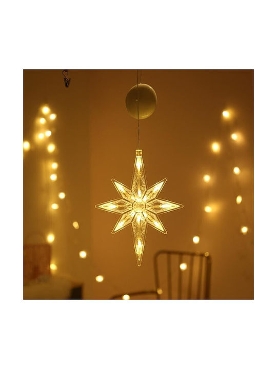 Ornament suspendat Fulgi de zăpadă Plastic Auriu cu lumină LED