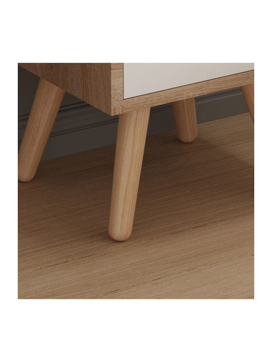 Bedside Table Dinkl Wooden Beige 29.7x29.7x45cm