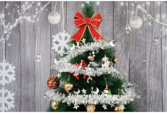 Weihnachtliche Girlande Plastik Silber 200x5cm 1Stück