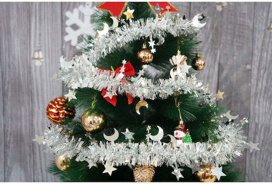 Weihnachtliche Girlande Plastik Silber 200x5cm 1Stück