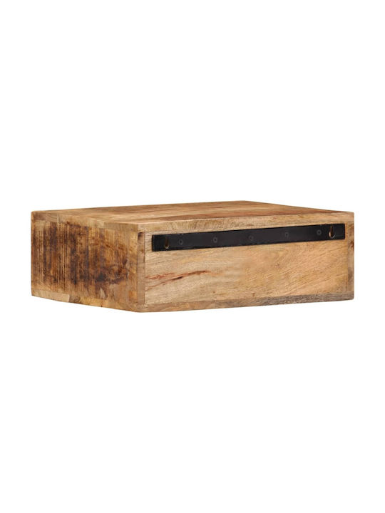 Κομοδίνο από Μασίφ Ξύλο Καφέ 40x30x13.5cm