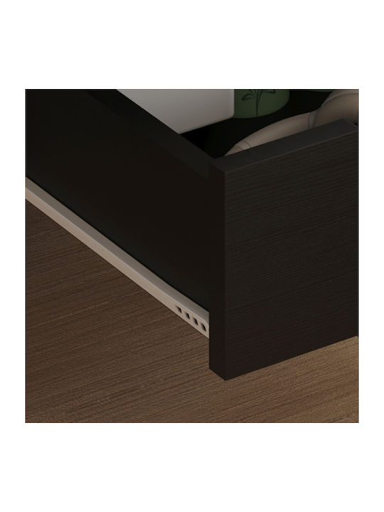 Bedside Table Dinkl Wooden Brown 29.7x29.7x45cm