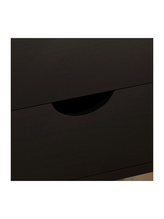 Bedside Table Dinkl Wooden Brown 29.7x29.7x45cm