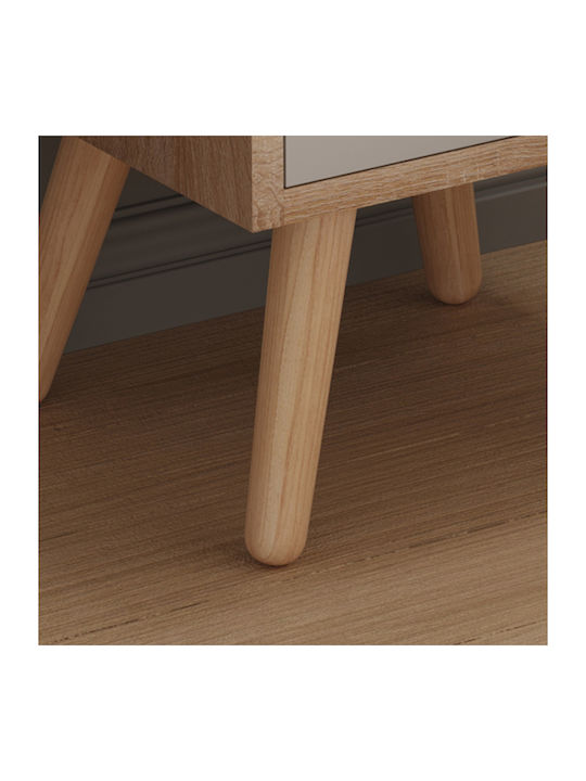 Bedside Table Dinkl Wooden Beige 29.7x29.7x45cm
