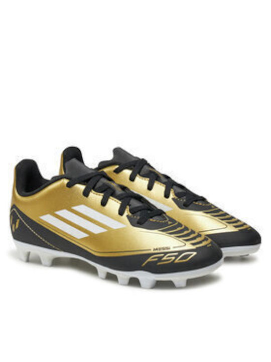 Adidas Papuci de fotbal pentru copii F50 Club Fxg Messi cu tălpi Aurii
